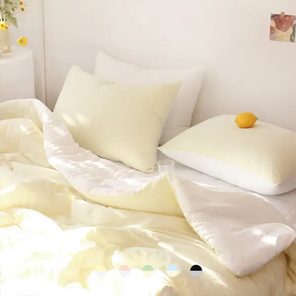 루시드슬립 차렵이불 옥수수솜 에어로워싱 고밀도 순면 호텔 먼지없는 기숙사 사계절 양면 침구 이불 세트