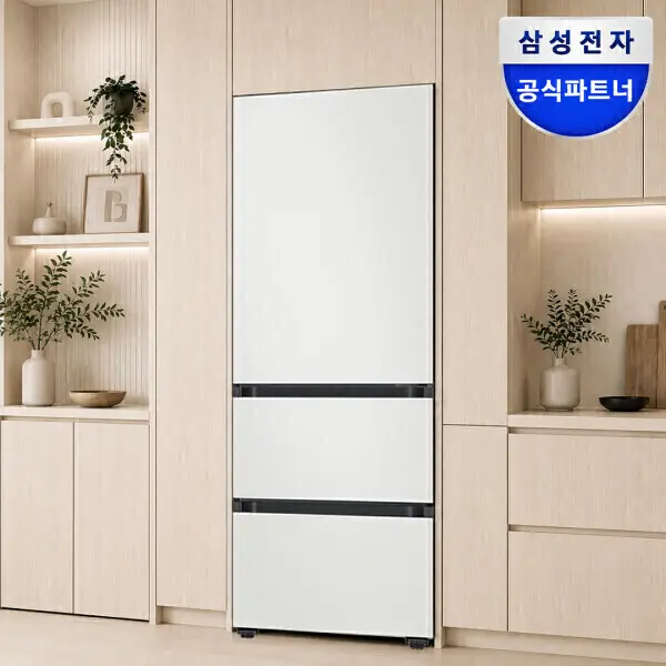 최대혜택가143만)삼성 비스포크 1등급 키친핏 김치냉장고 3도어 스탠드형 RQ33DB74C1AP 313L 색상선택