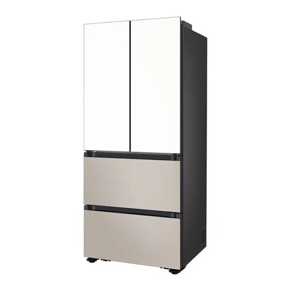 혜택가193만)삼성 키친핏 김치냉장고 4도어 420L RK70F42M2ZG 화이트+베이지 가구장맞춤