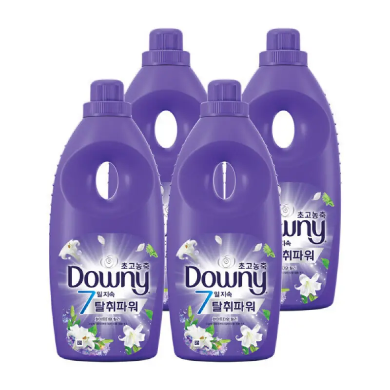 다우니 탈취파워 섬유유연제 화이트티와 릴리 1L 4개 / 다우니 퍼플