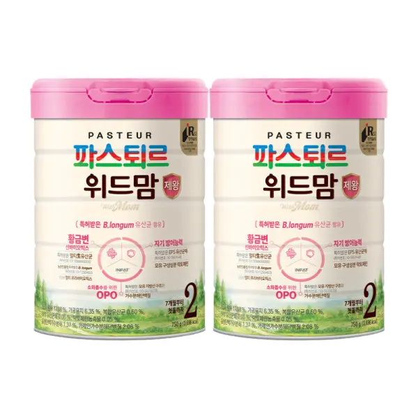 파스퇴르 위드맘 제왕 분유 2단계 750g 2개