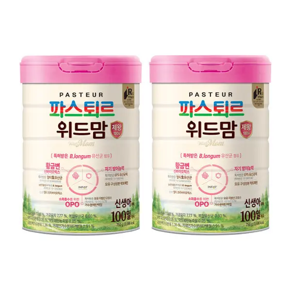 파스퇴르 위드맘 제왕 분유 100일 750g 2개