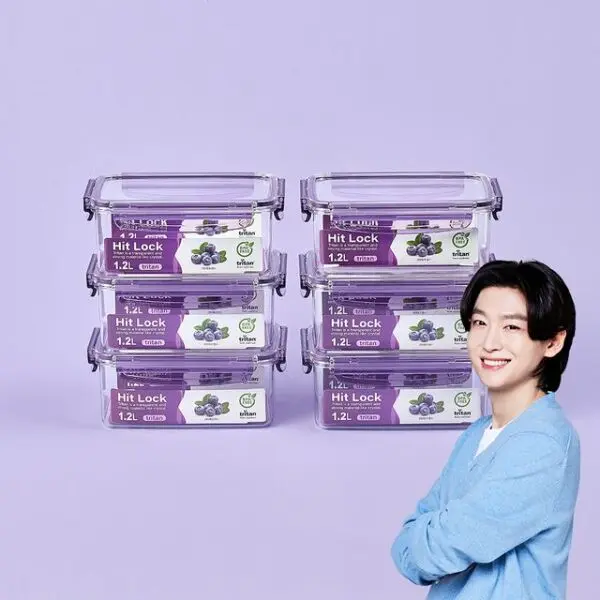 에코센스 히트락 올트라이탄 밀폐용기 직사각 1200ml 6개