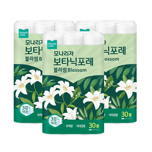 모나리자 보타닉포레 블라썸 27M 30롤 3팩 화장지 휴지
