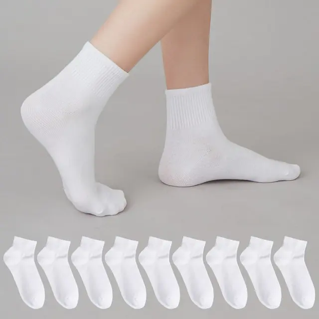 베이스알파에센셜 학생용 카바 무지 중목 양말 10켤레
