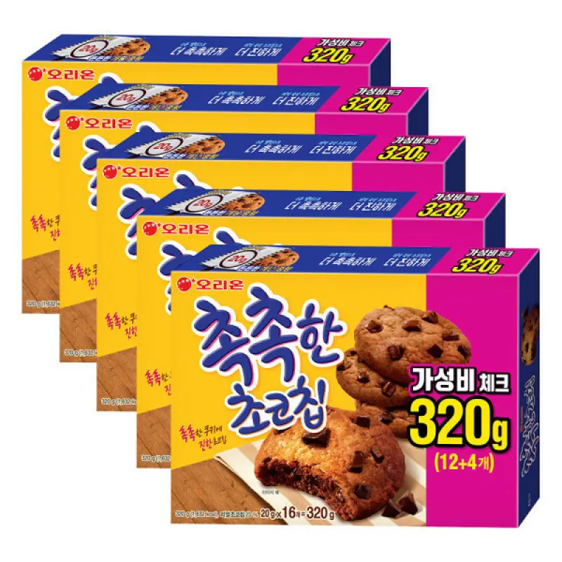 오리온 촉촉한 초코칩 16개입 x 5박스