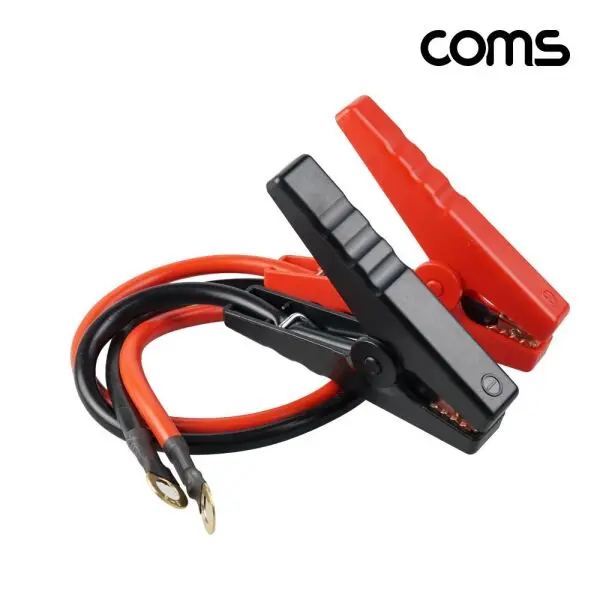 Coms 악어클립 to 링 터미널 케이블 집게 클립 세트 Red Black Set 배터리고정 O링 95mm/악어클립/악어크립