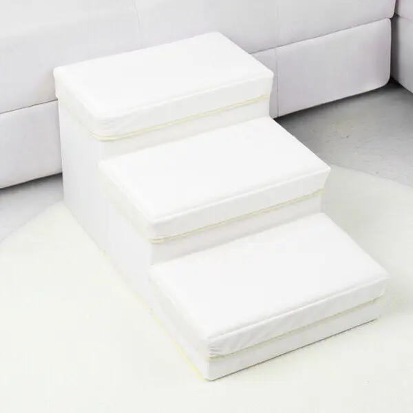 마이티펫 반려동물 수납형 3단 계단 화이트 슬개골 탈구예방 미끄럼방지
