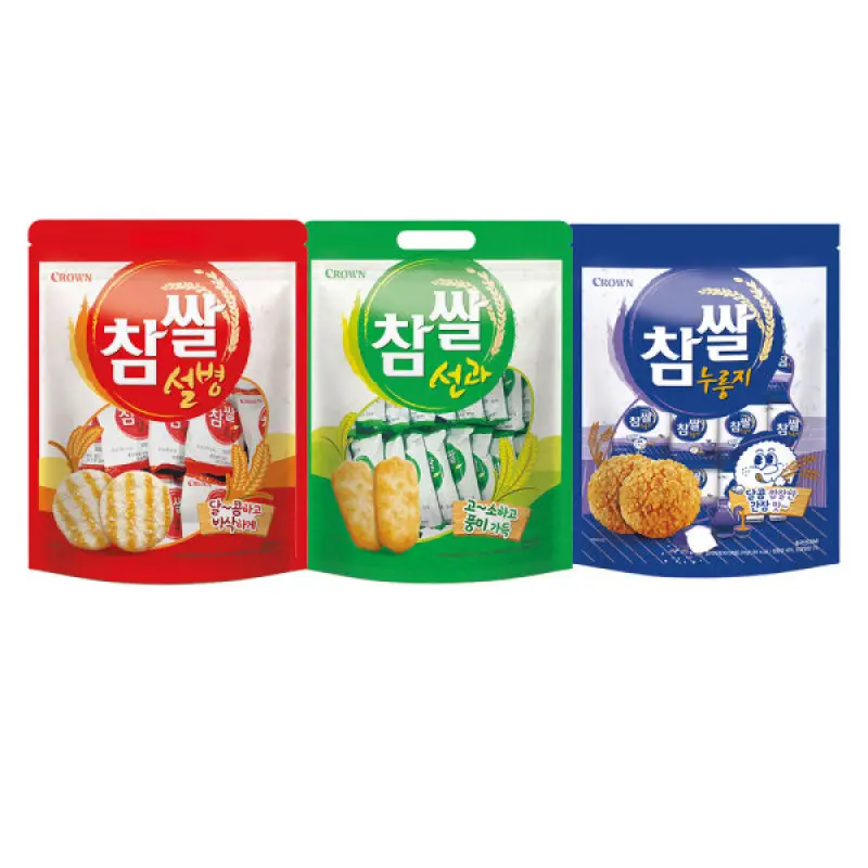 (옵션선택) 크라운 참쌀 설병/선과/누룽지 쌀과자 골라담기 (스낵/간식/다과)