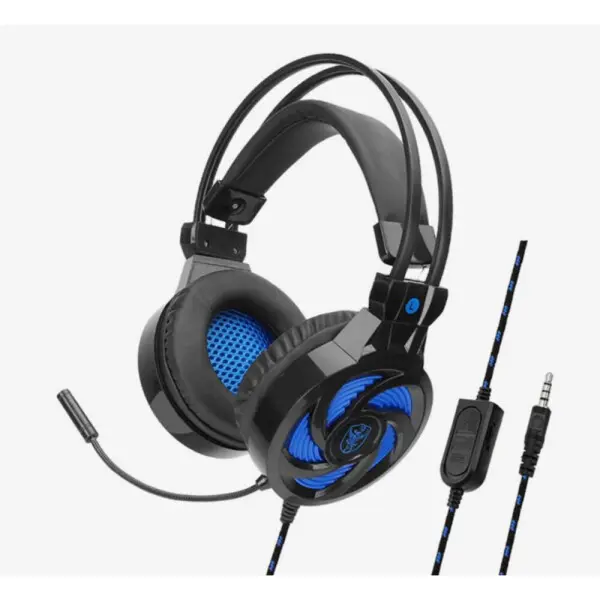 이어쿠션 탑재/마이크 조절기능 게이밍용 유선헤드셋(블루블랙) 게임 PS4