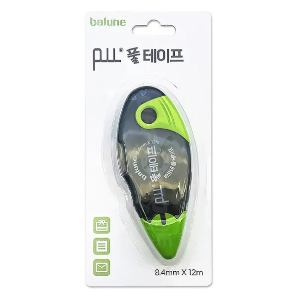 동기 바르네 풀테이프 BGT-0180 1갑 12개 투명 양면 접착 테이프 디스펜서 무빙팁 스크랩 포장