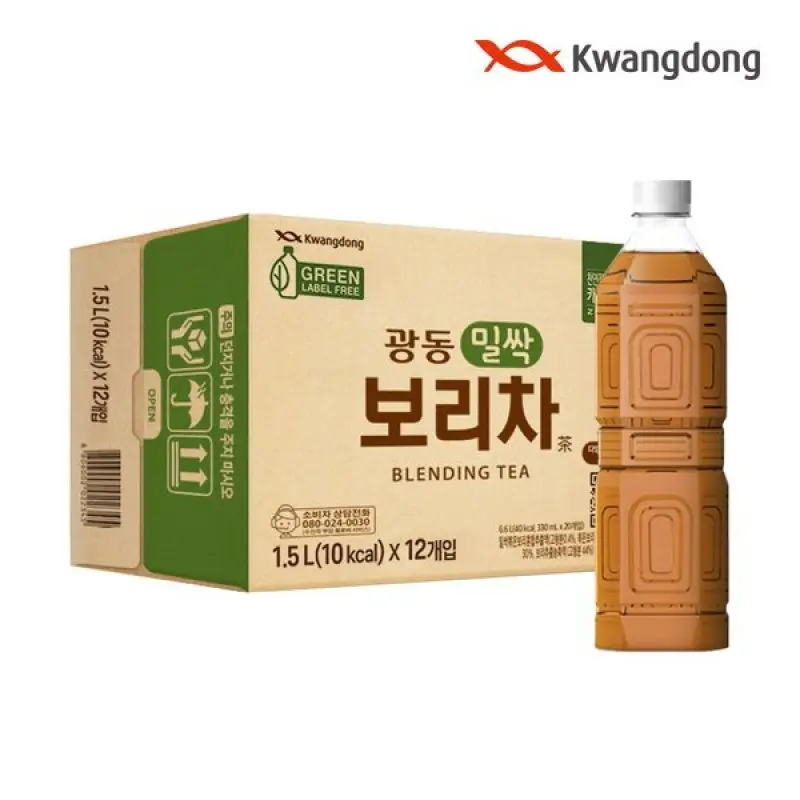 본사직영광동 밀싹보리차 무라벨 1.5L x 12pet(무/유라벨 랜덤)