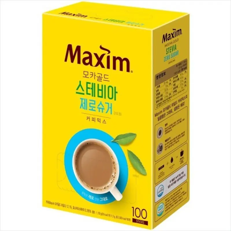 맥심 모카골드 제로슈거 커피믹스 스테비아 100T//2개구매시 1000원 할인X넉넉한 유통기한