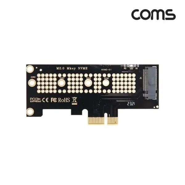 Coms PCIe x1 to M.2 NVMe SSD 확장카드 변환 어댑터/PCIEXPRESS/변환컨버터/PCIEXPRESS변환컨버터/PCI/PC