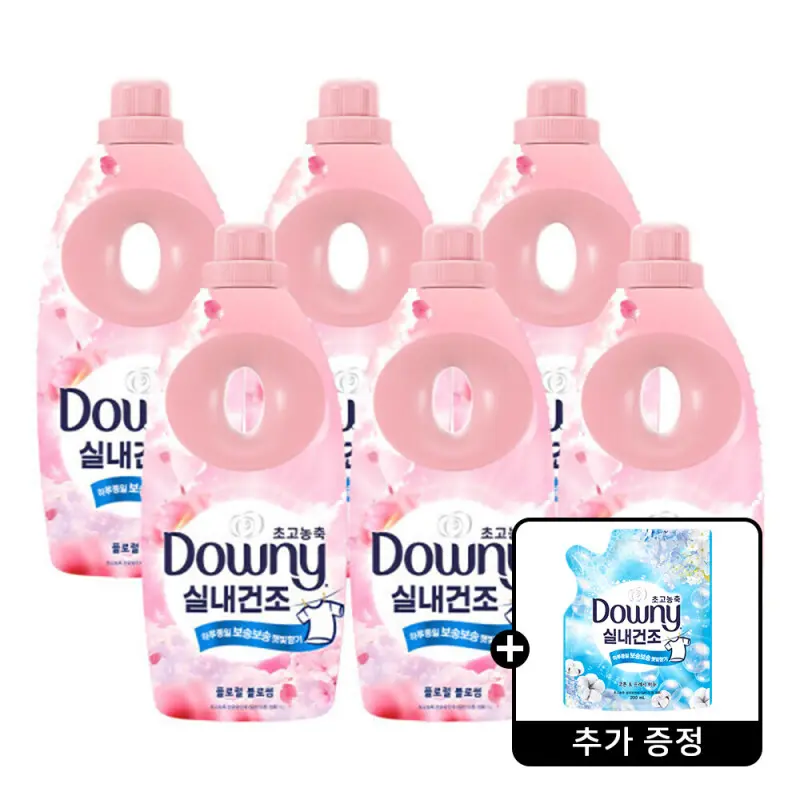 다우니 실내건조 섬유유연제 플로럴 블로썸 1L 6개 +다우니 200ml 증정