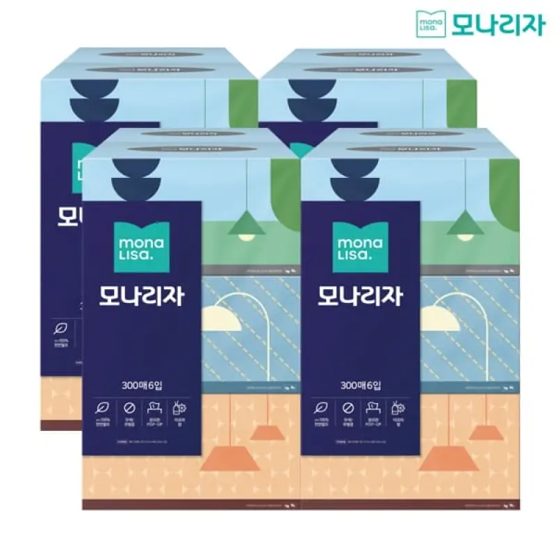 (현대Hmall)모나리자 미용티슈 300매 6입 4팩