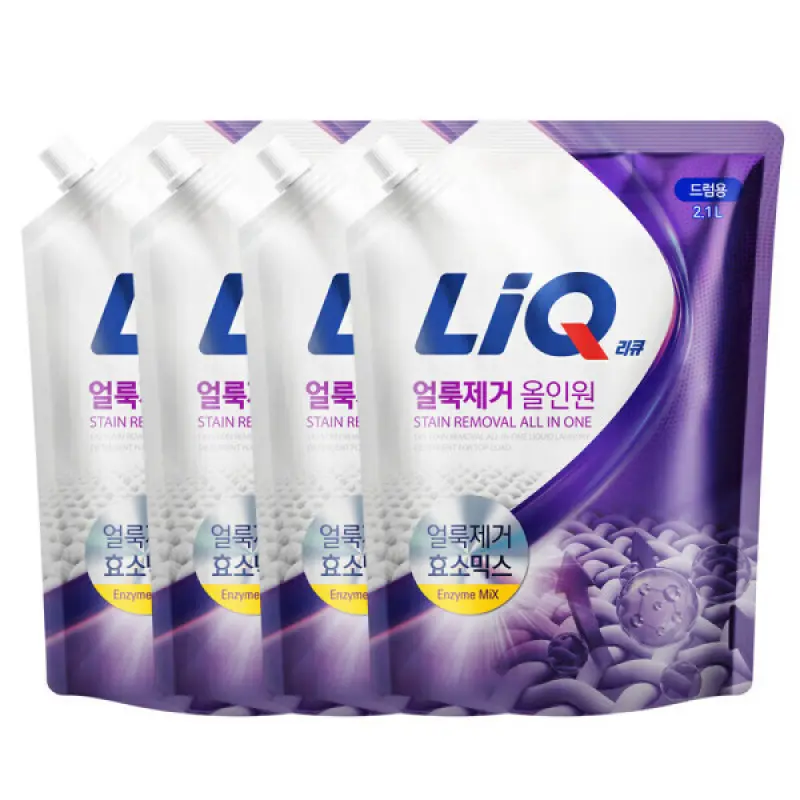 리큐 얼룩제거 찌든때 올인원 드럼/일반용 2.1L 4개