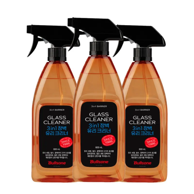 3in1 장벽 유리 크리너 600ml 3가지효과(발수+세정+광택) 3개 (2+1행사 중)