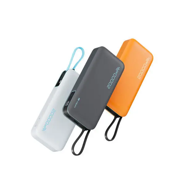 쿡테크 일체형 보조배터리 20000mAh 55W 전력 표시
