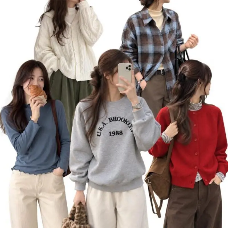 데일리앤 가을 신상 티셔츠/니트/맨투맨/청바지/셔츠/가디건/팬츠/스커트/원피스/빅사이즈/미시