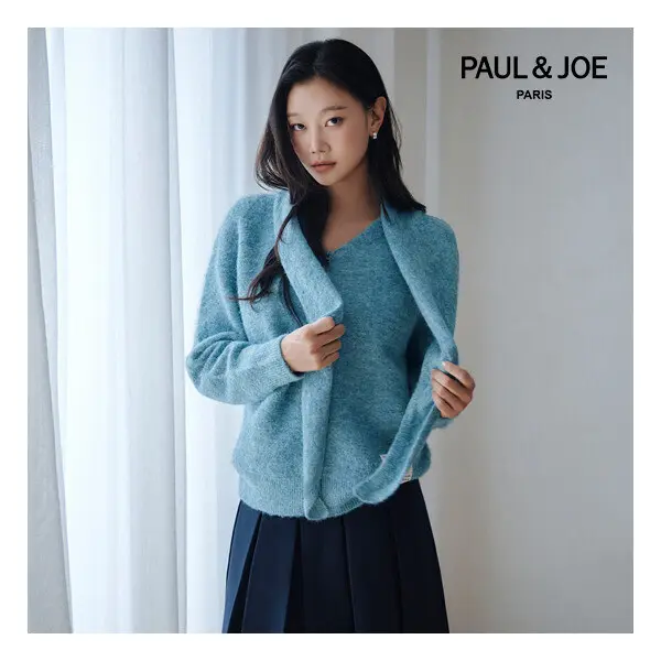 폴앤조 26FW 헤어리 가디건 + 머플러 SET