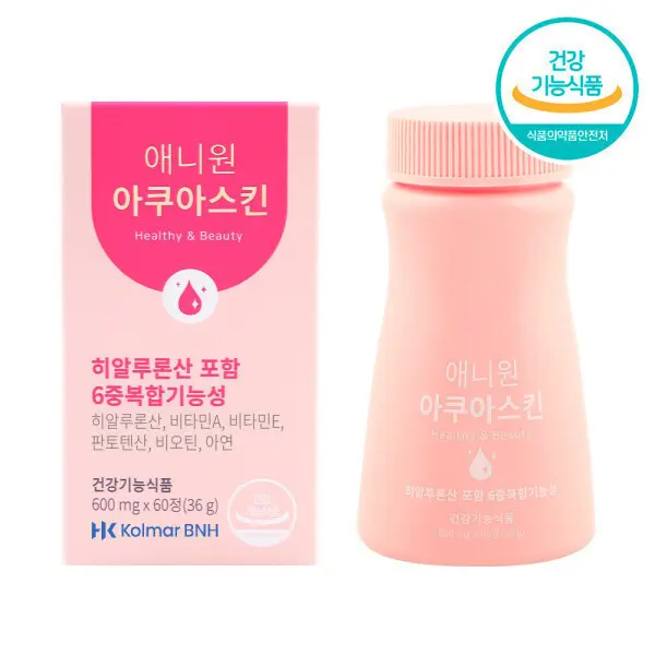 한국콜마/4주 콜라겐/히알루론산/애니원아쿠아스킨 이너뷰티영양제/비오틴 비타민E 판토텐산 6중복합기능성