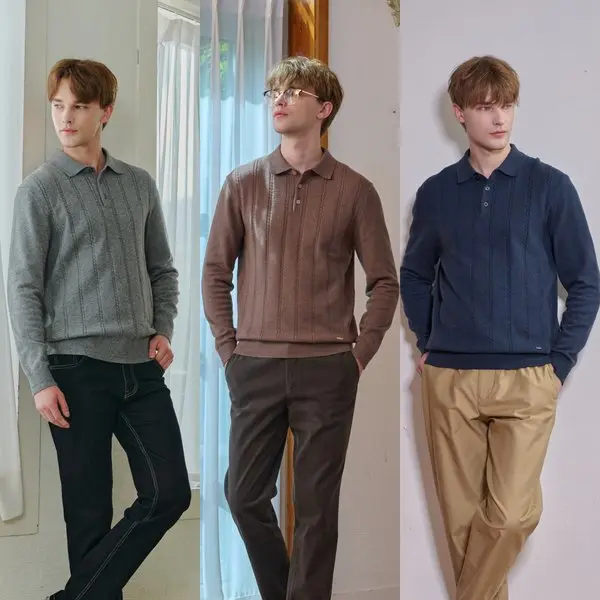 25FW 워모 꽈배기 카라 니트 3종