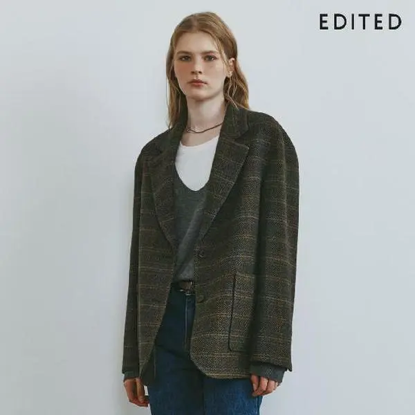 (EDITED)26FW 최신상 에디티드 헤링본 체크 울 혼방 자켓