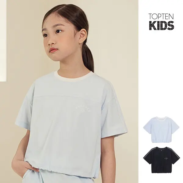 [탑텐키즈]탑텐키즈 여아) 수퍼 스트레치 크롭 반팔티 MKF2TS2403 (3,700원/3,000원)