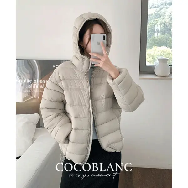 쟈크 투웨이 후드 경량 패딩