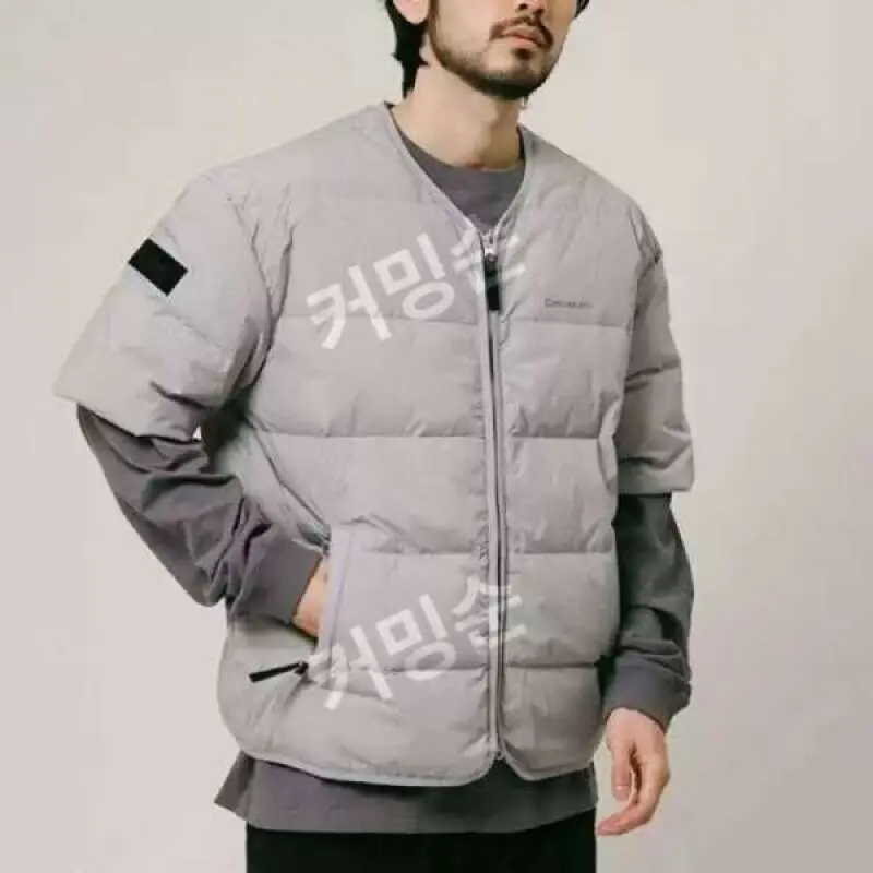 남자 반팔 패딩 점퍼 경량 방한 겨울 다운 반소매 긴팔 재킷