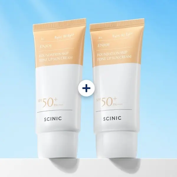 싸이닉 본사 엔조이 톤업 파데스킵 선크림 50g 1+1 파운데이션 필요없는 선크림 원플원 초특가딜