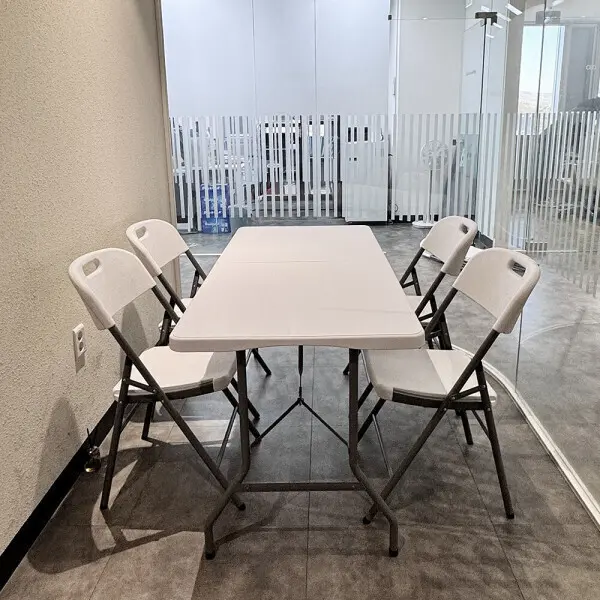 팩앤고 접이식 테이블 1500mm 화이트 야외 폴딩 행사 학교 공공기관 입식 듀라