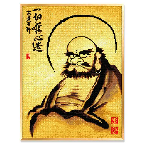(60x45cm) 알루미늄 액자형 보석십자수 해바라기 부엉이 금전수 사과 돼지 달마도 예수님 부처님 캔버스형