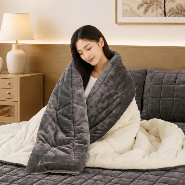 5도업 발열 장모 극세사 리버서블 차렵이불
