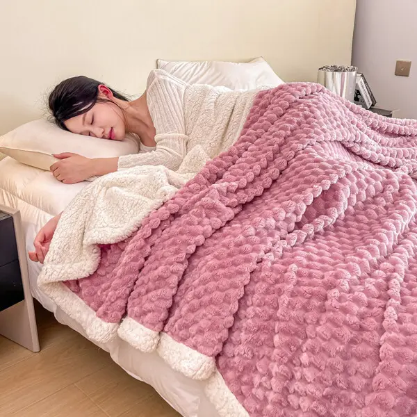 프리미엄 극세사 양털 수면담요 엠보싱 담요 두툼한 캠핑 소파 이불 9color