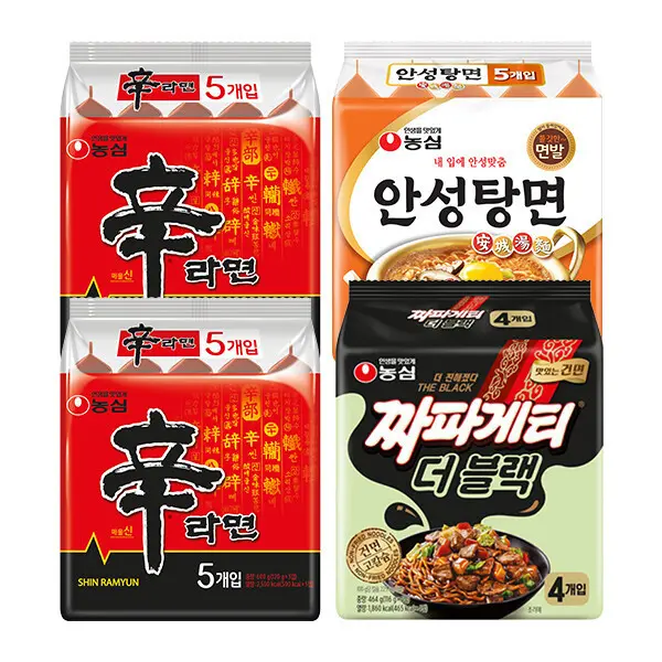 신라면10입 +안성탕면5입 +너구리5입 (총 20봉)