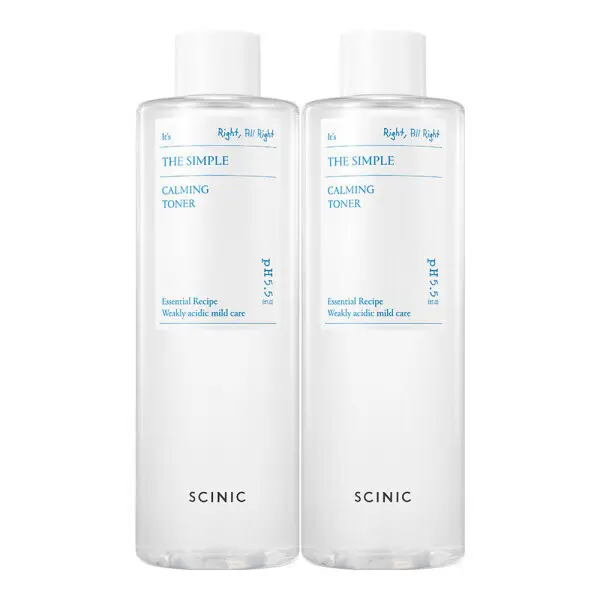 싸이닉 더심플 진정 토너 500ml / 수분+보습+저자극 피부결 개선 대용량 2개