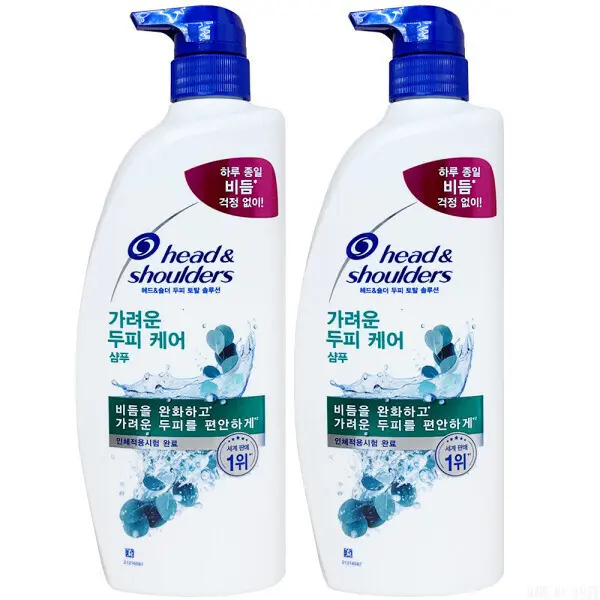 헤드앤숄더 가려운 두피 케어 샴푸 플로럴향 850ml 2개 ~ 비듬 시원한 기름진 두피 용기 본품 펌프형