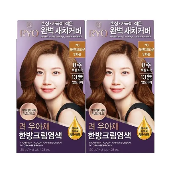 려 우아채 영양새치염색 오렌지브라운 7O 2개