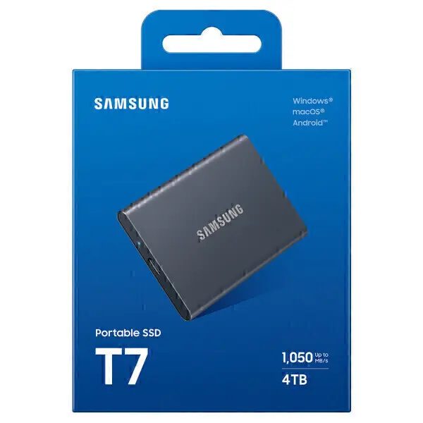 공식인증 포터블 외장SSD T7 4TB MU-PC4T0T/WW 그레이+정품파우치증정