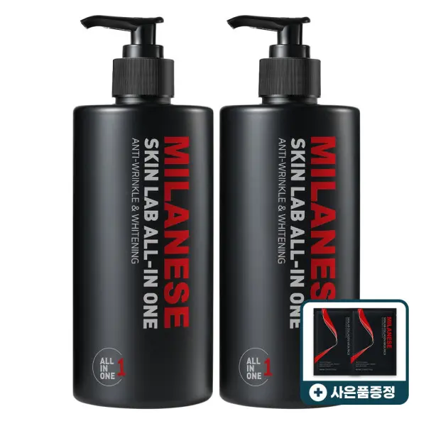 [밀라네제]밀라네제 스킨랩 올인원 500ml 1+1+마스크팩 2매 증정 / 대용량 남성화장품 기능성 스킨 로션 (쿠폰가 27,960원/무료)
