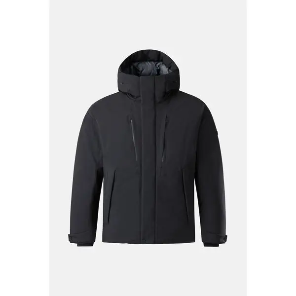 정상소매가:570000원 코오롱스포츠 25FW 남성 후드일체형 논퀼팅 미드 다운 JWJDW25621BLK