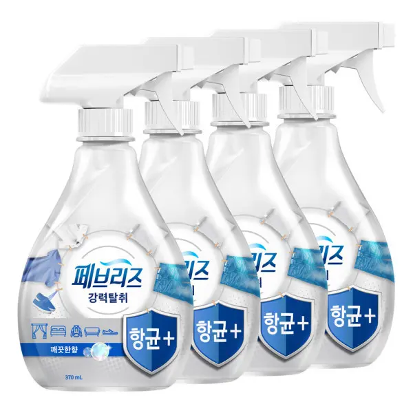[항균플러스]페브리즈 항균플러스 깨끗한향 370ml 4개 (쿠폰가 20,400원/무료)