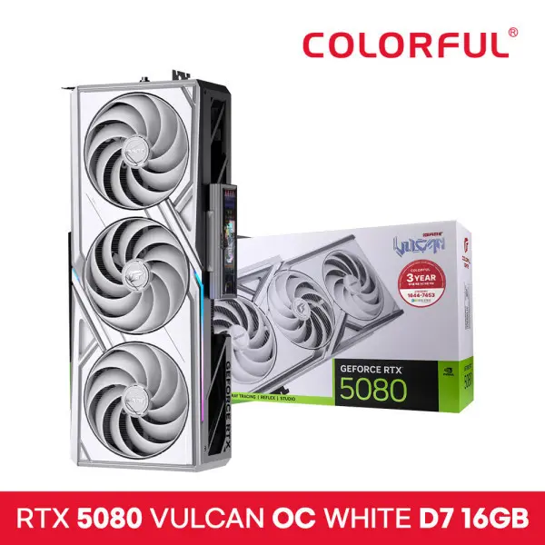[컬러풀]COLORFUL iGame 지포스 RTX 5080 VULCAN OC White D7 16GB 도우정보 공식수입사 (2,750,000원/무료)