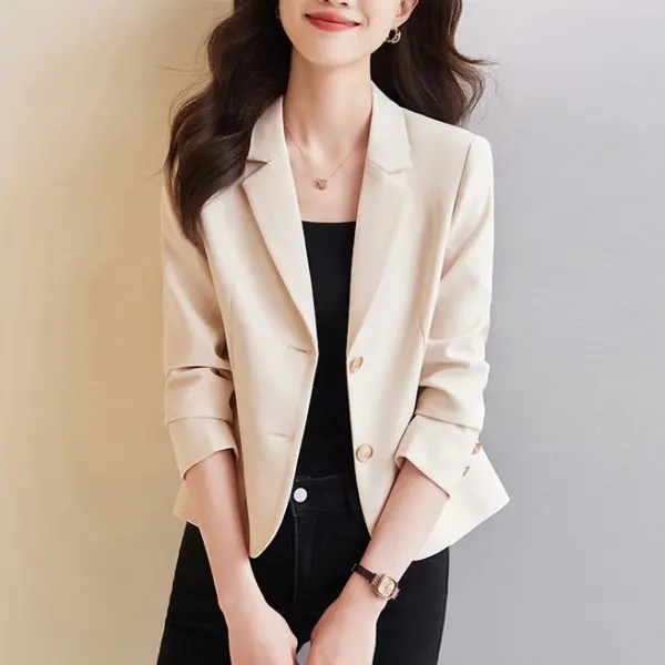 패스타임 키작녀 숏 정장 코트 여자 심플 긴팔 가을 자켓 데일리 오피스룩 A3A8JK0165 (쿠폰가 35,210원/무료)