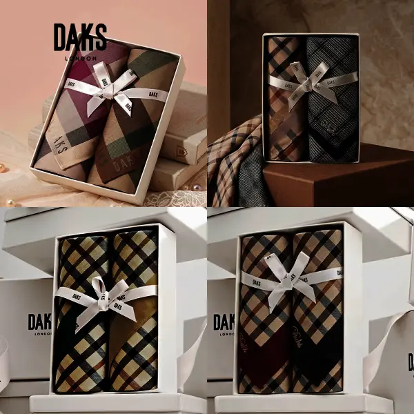 [DAKS](선물추천)(손수건세트) 닥스 시그니처 체크 손수건2종 선물세트 DCHA6F001 본사정품 (쿠폰가 20,080원/3,000원)