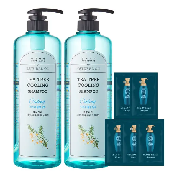 댕기머리 허벌 티트리 샴푸 1000ml 2개+샴푸10매 / 쿨링 진정 기름진 두피모발 (쿠폰가 17,950원/무료)