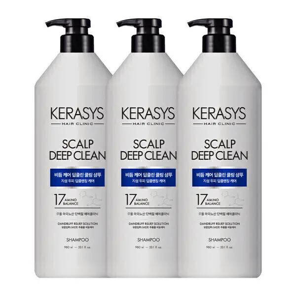 (10%결제할인)케라시스 두피클리닉 스칼프 샴푸/컨디셔너 3종 980ml 3개 / 지성두피 비듬두피 중건성두피 (쿠폰가 14,760원/무료)