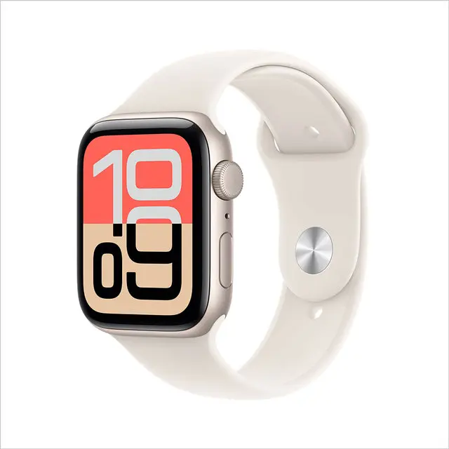 애플워치 SE 3 44mm , GPS (스타라이트 알루미늄 , 스타라이트 스포츠 밴드 , M/L)-[MEHJ4KH/A]